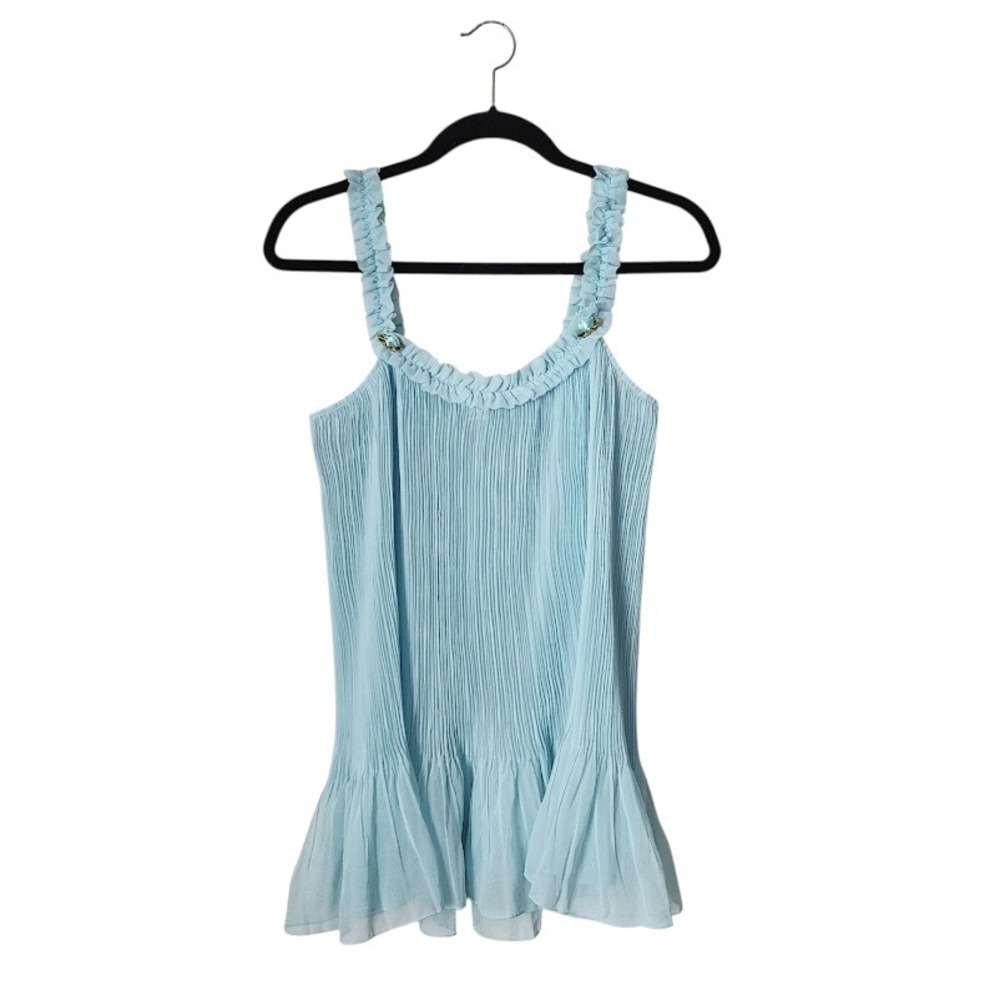 VICTORIA'S SECRET Sabrina Carpenter archival aqua pleated babydoll slip dress M